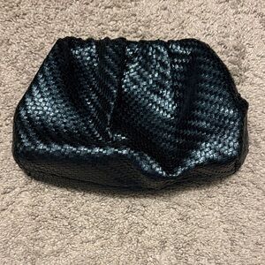 Anthropologie Green Textured Clutch